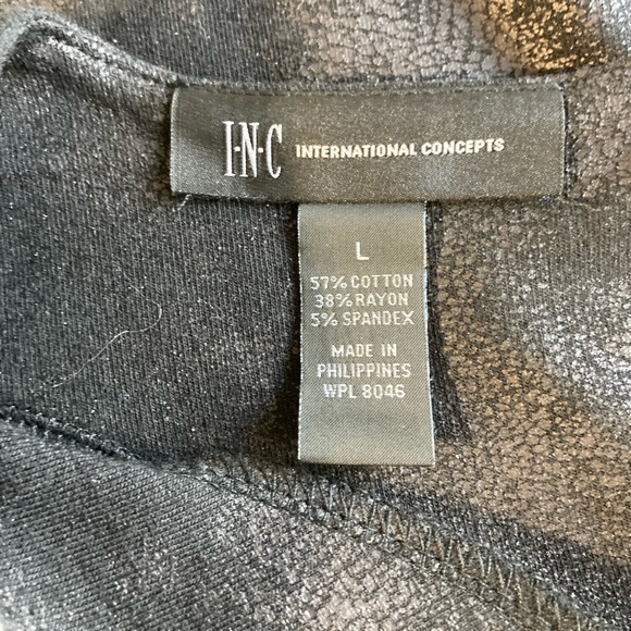 I.N.C International Concepts Black Cotton Rayon Short Sleeve Top size L - Picture 11 of 12